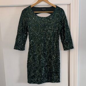 Express Emerald Sequin Mini Dress